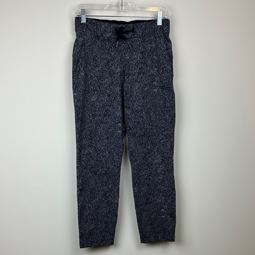 lululemon athletica Black Heathered Drawsting Straight Leg Pants Size 6